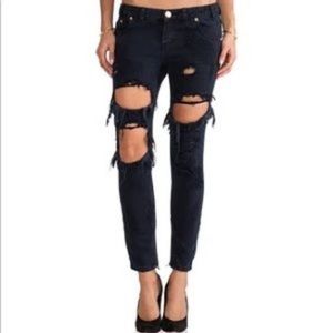 One Teaspoon Freebird Distressed Rigid Skinny Leg Jeans